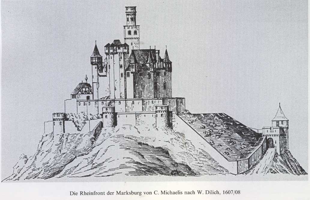 Rheinfront der Marksburg